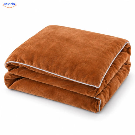 Velvety plush duvet cover in Camel