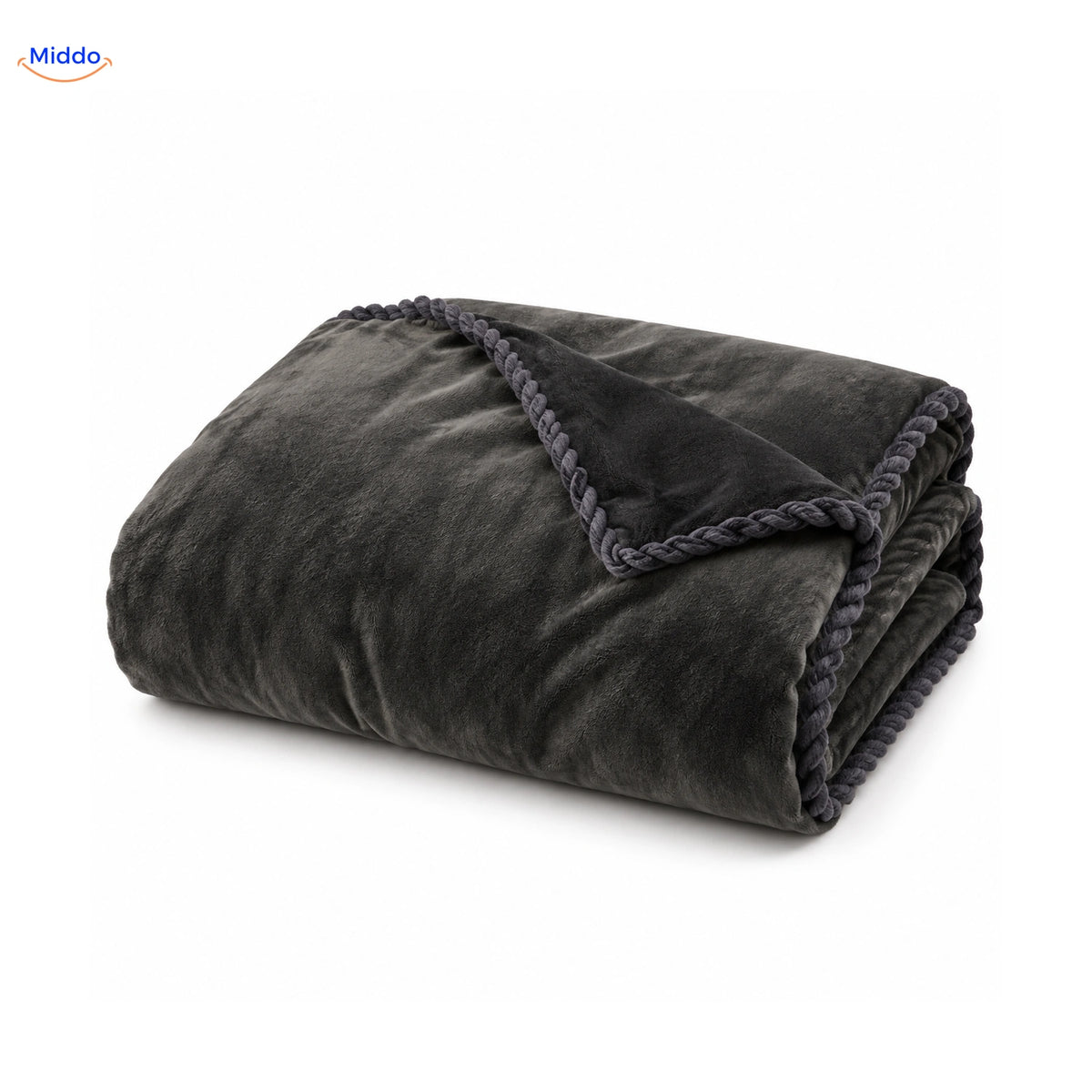 Velvety plush duvet cover in Charcoal | Dark Gray