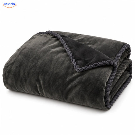 Velvety plush duvet cover in Charcoal | Dark Gray