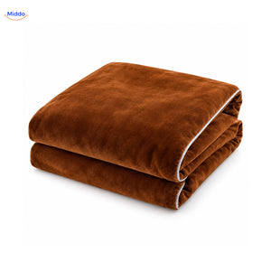 Velvety plush duvet cover in Coffee Brown