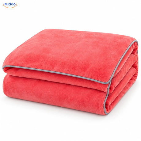 Velvety plush duvet cover in Coral Pink