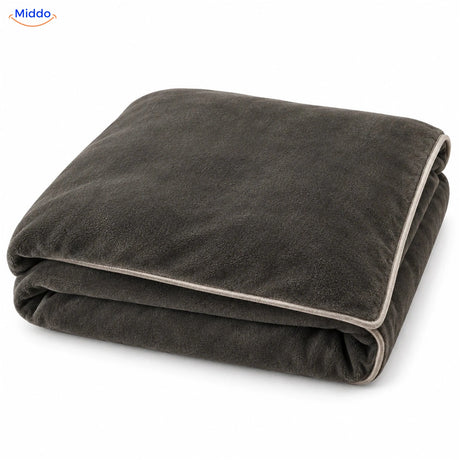 Velvety plush duvet cover in Dark Gray