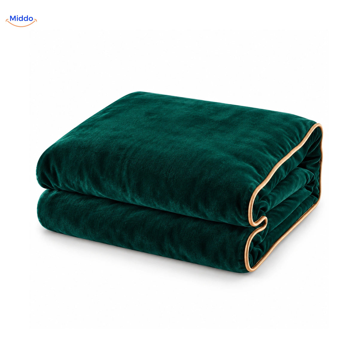 Velvety plush duvet cover in Dark Green