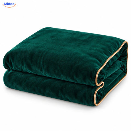 Velvety plush duvet cover in Dark Green