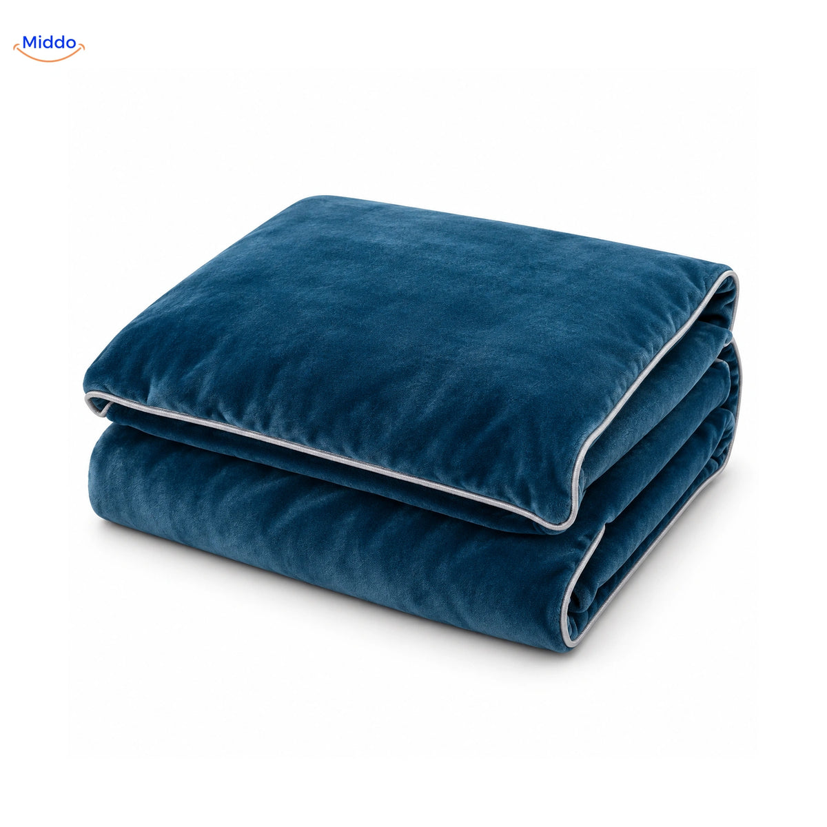 Velvety plush duvet cover in Denim Blue