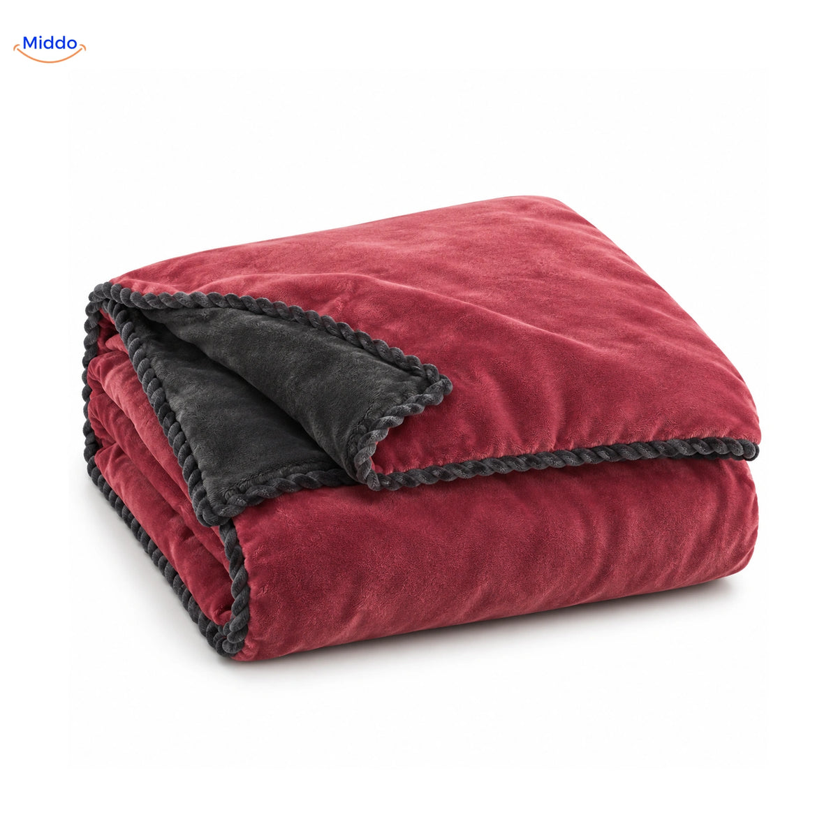 Velvety plush duvet cover in Dusty Rose | Dark Gray