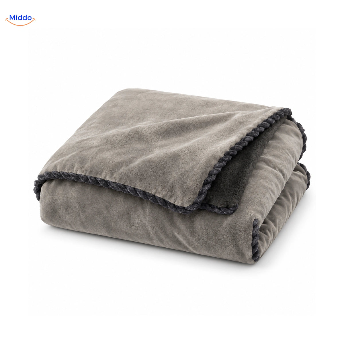 Velvety plush duvet cover in Light Gray | Dark Gray