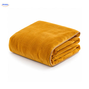 Velvety plush duvet cover in Ochre Yellow