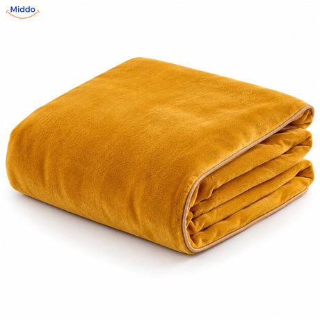 Velvety plush duvet cover in Ochre Yellow