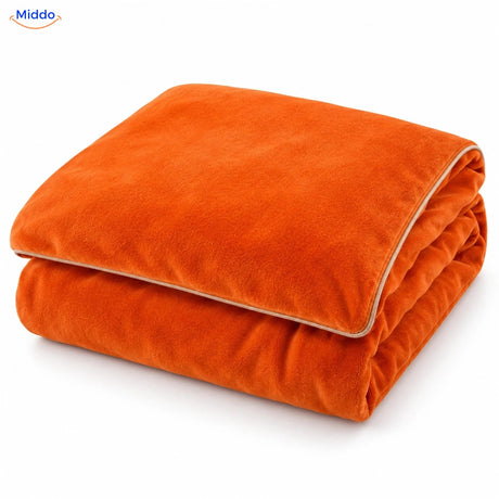 Velvety plush duvet cover in Orange Red