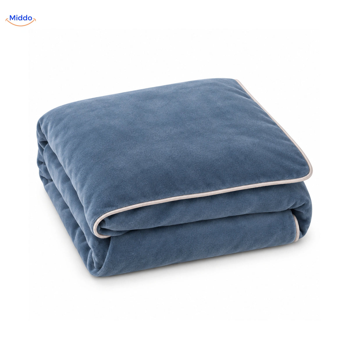 Velvety plush duvet cover in Steel Blue