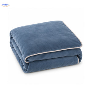 Velvety plush duvet cover in Steel Blue