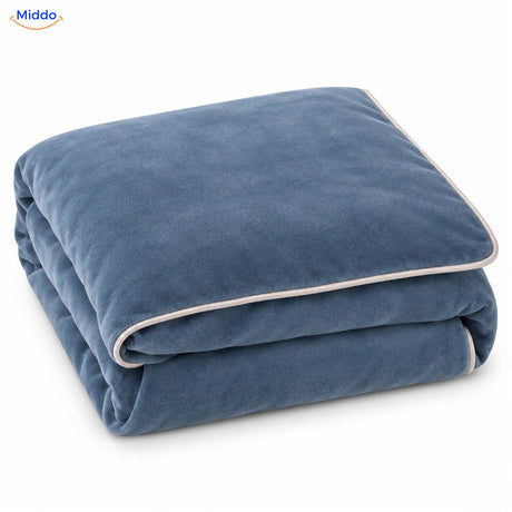 Velvety plush duvet cover in Steel Blue