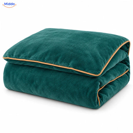 Velvety plush duvet cover in Teal Green