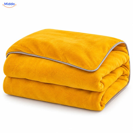 Velvety plush duvet cover in Yellow
