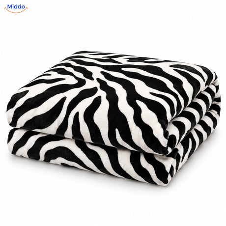 Velvety plush duvet cover in Zebra Print