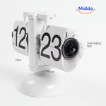 RetroFlip vintage flip clock close-up of details and quartz movement.