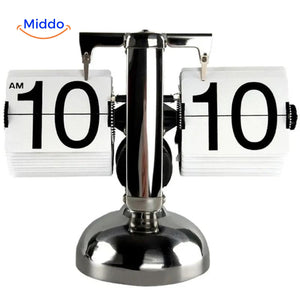 RetroFlip vintage flip clock single unit in white with quartz movement.