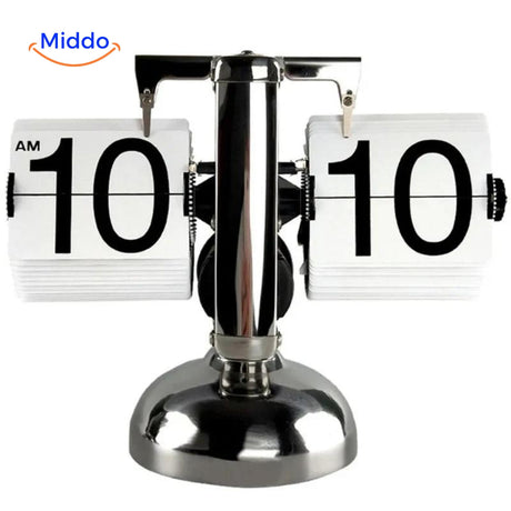 RetroFlip vintage flip clock single unit in white with quartz movement.