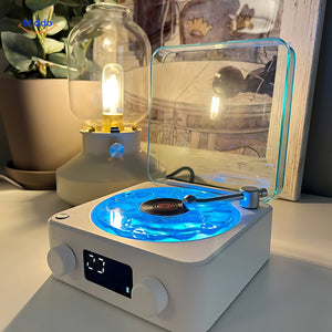 Vinyl starry sky LED Bluetooth speaker with ambient lighting in white