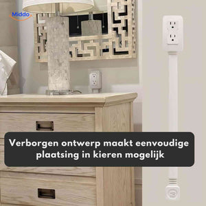 Voltiflex flat outlet design fits easily into tight spaces and narrow gaps.