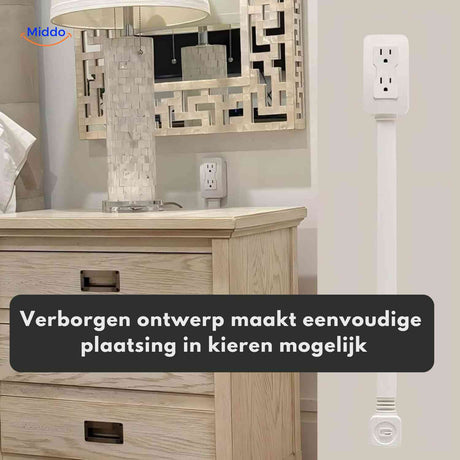 Voltiflex flat outlet design fits easily into tight spaces and narrow gaps.