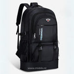 VoyagePro 65L travel backpack in sleek black, perfect for professional and adventure travel.