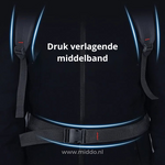 VoyagePro backpack mid-body waist strap for secure, comfortable weight distribution during hiking.
