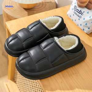 WarmStep Plus cotton slippers with anti-slip sole and removable velvet lining