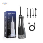 Easy fill and charge system for cordless water flosser at any tap or outlet.