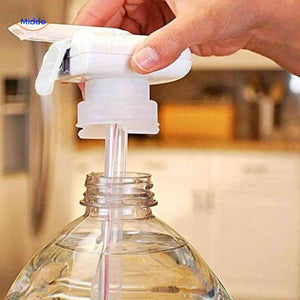 Water pump dispenser fits large bottles, easy pouring and dispensing.