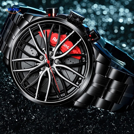 Water-resistant men's automatic watch rated 30m for splash and swim protection.