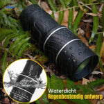 Waterproof monocular with rain-resistant protection for outdoor durability.