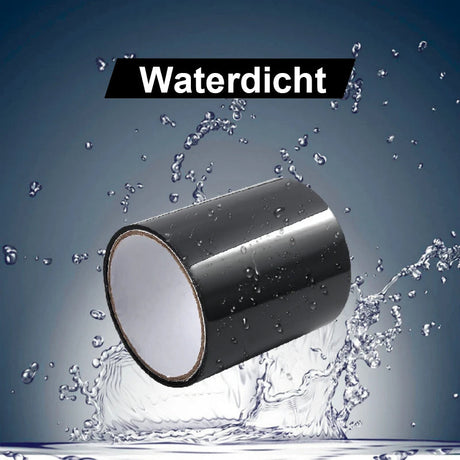 Waterproof repair tape immersed in water demonstrating leak-proof seal.