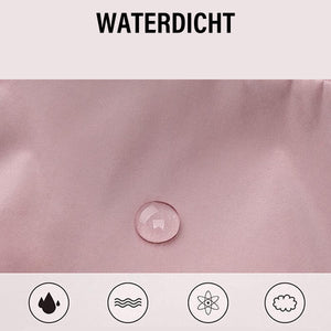 Pink waterproof expandable travel bag with durable water-resistant fabric.
