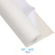 White self-adhesive leather repair patch for light-colored furniture restoration.