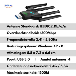 AeroLink wifi adapter showing compact size and measurement specifications.