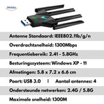 AeroLink wifi adapter showing compact size and measurement specifications.