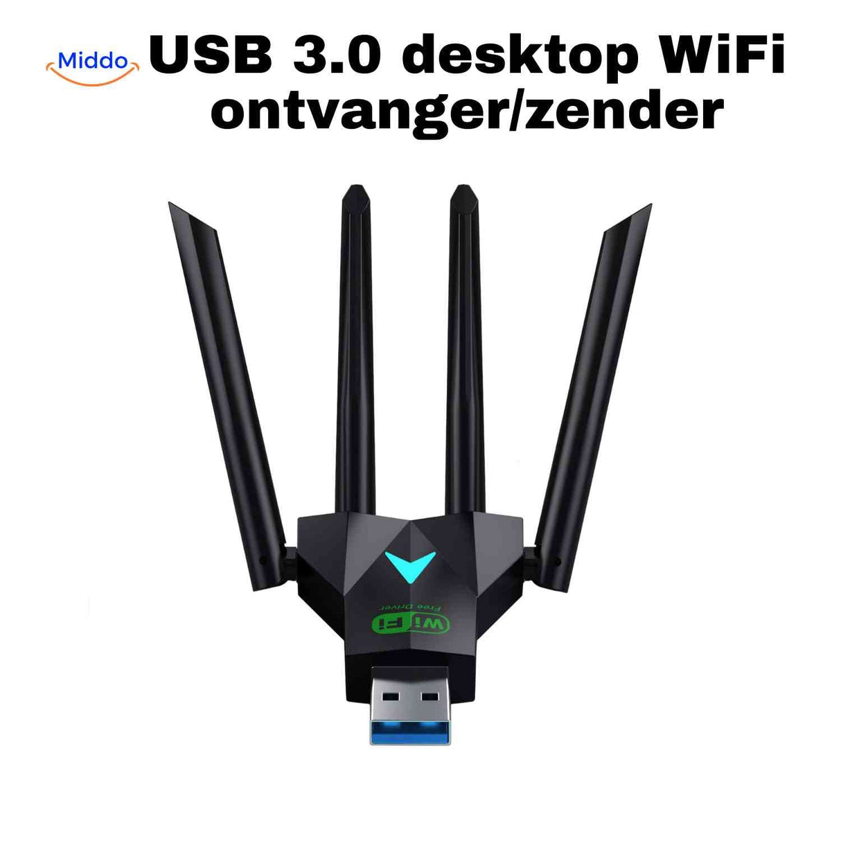 Desktop computer connected wirelessly via AeroLink 5G wifi adapter.