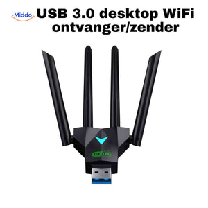 Desktop computer connected wirelessly via AeroLink 5G wifi adapter.