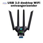 Desktop computer connected wirelessly via AeroLink 5G wifi adapter.