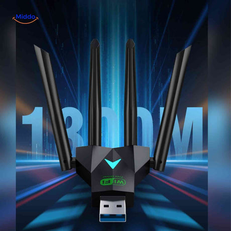 AeroLink extending wifi signal to desktop PC for enhanced connectivity.