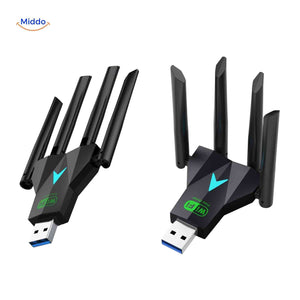 Complete specifications chart for AeroLink 1300Mbps dual-band adapter.
