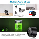 Mini WiFi camera next to hand showing the ultra-compact portable design for flexible placement.