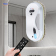 Window cleaning robot with rotating disc technology for intensive glass cleaning.