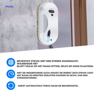 Safe and reliable automatic window cleaning robot for residential use.