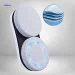 Window cleaning robot with rotating discs for deep-cleaning glass surfaces.