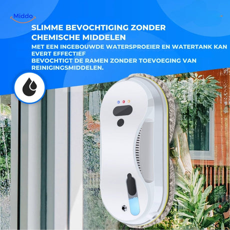Window robot performing thorough cleaning with horizontal and vertical motion patterns.
