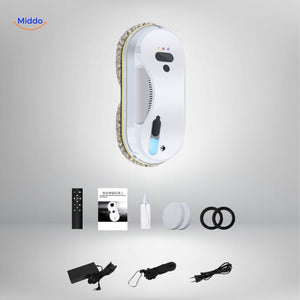Window robot with smart water spray system requiring no chemical cleaning solutions.