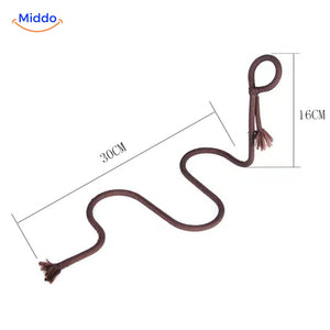 Elegant wine holder with rope stand structure.